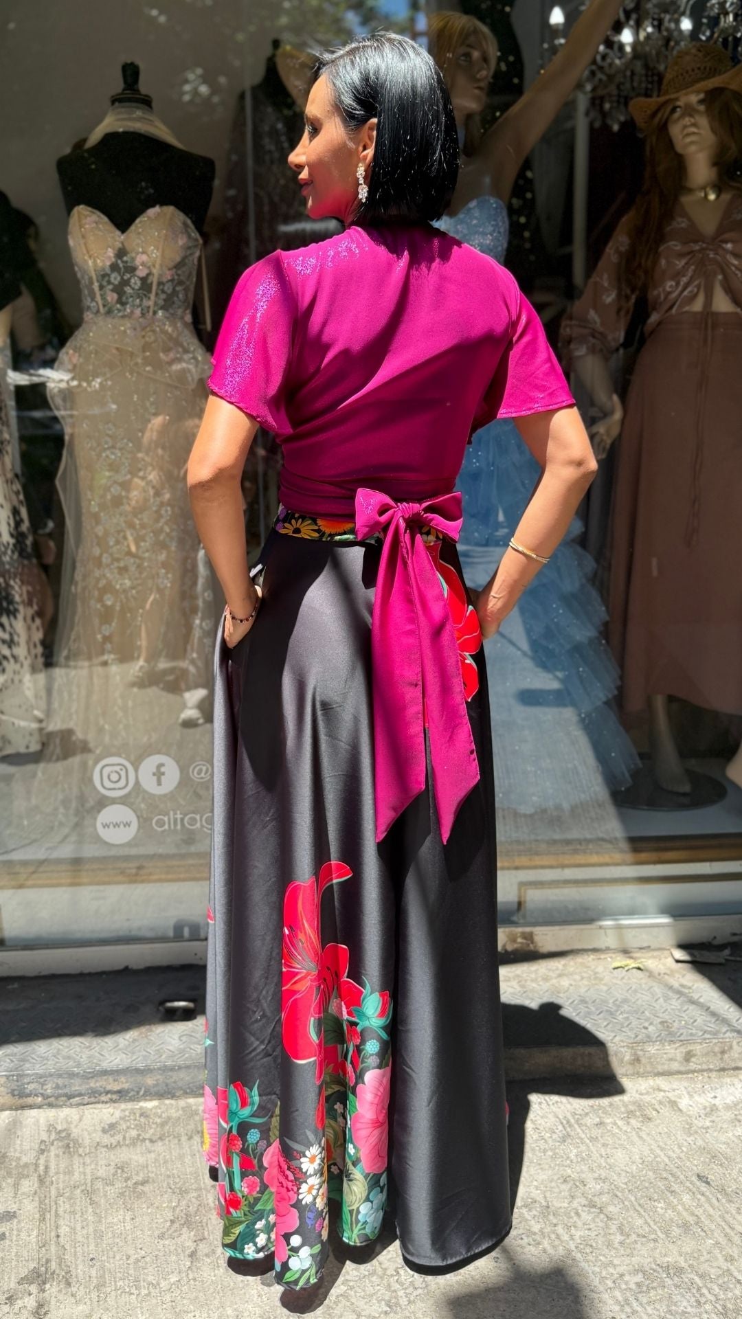 Falda floral print
