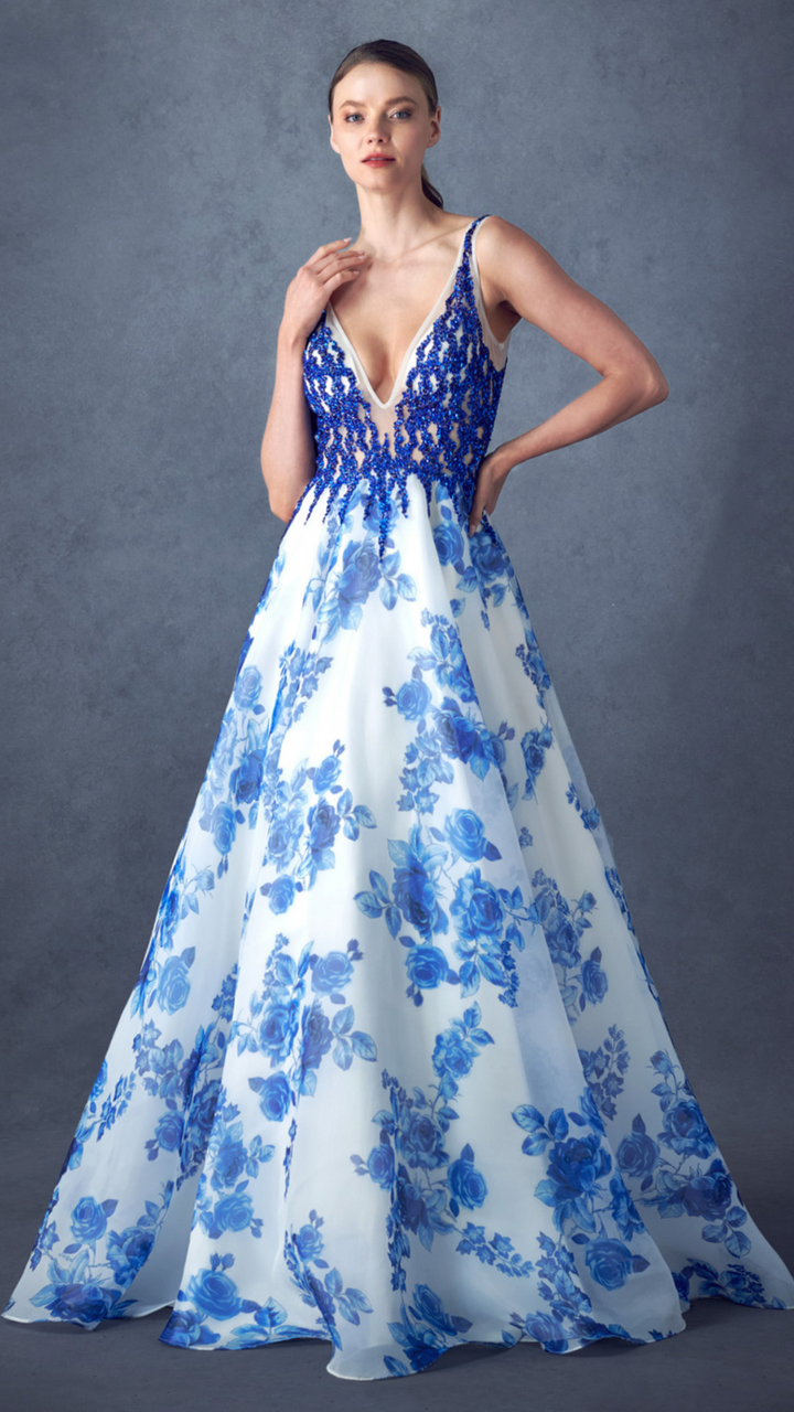 VESTIDO MAITE PRINT AZUL