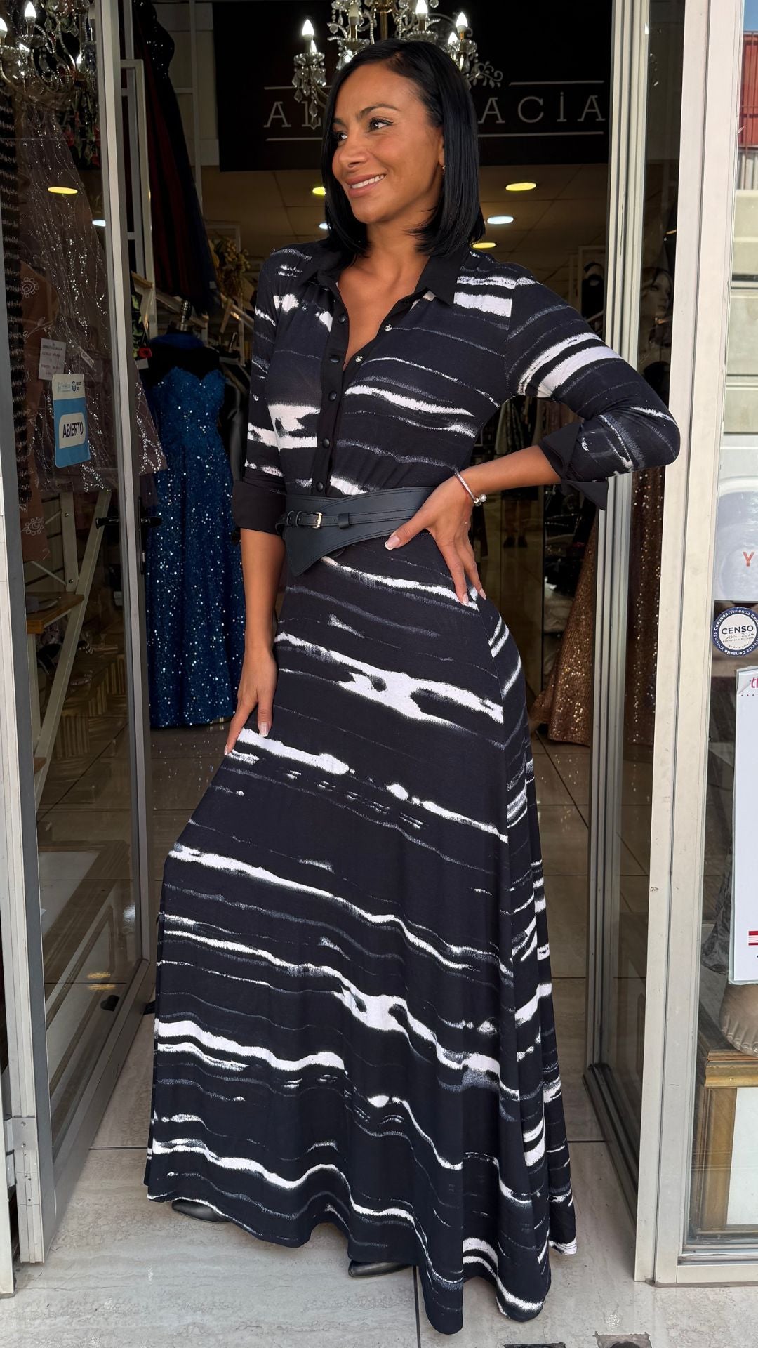 VESTIDO ISA NEGRO PRINT