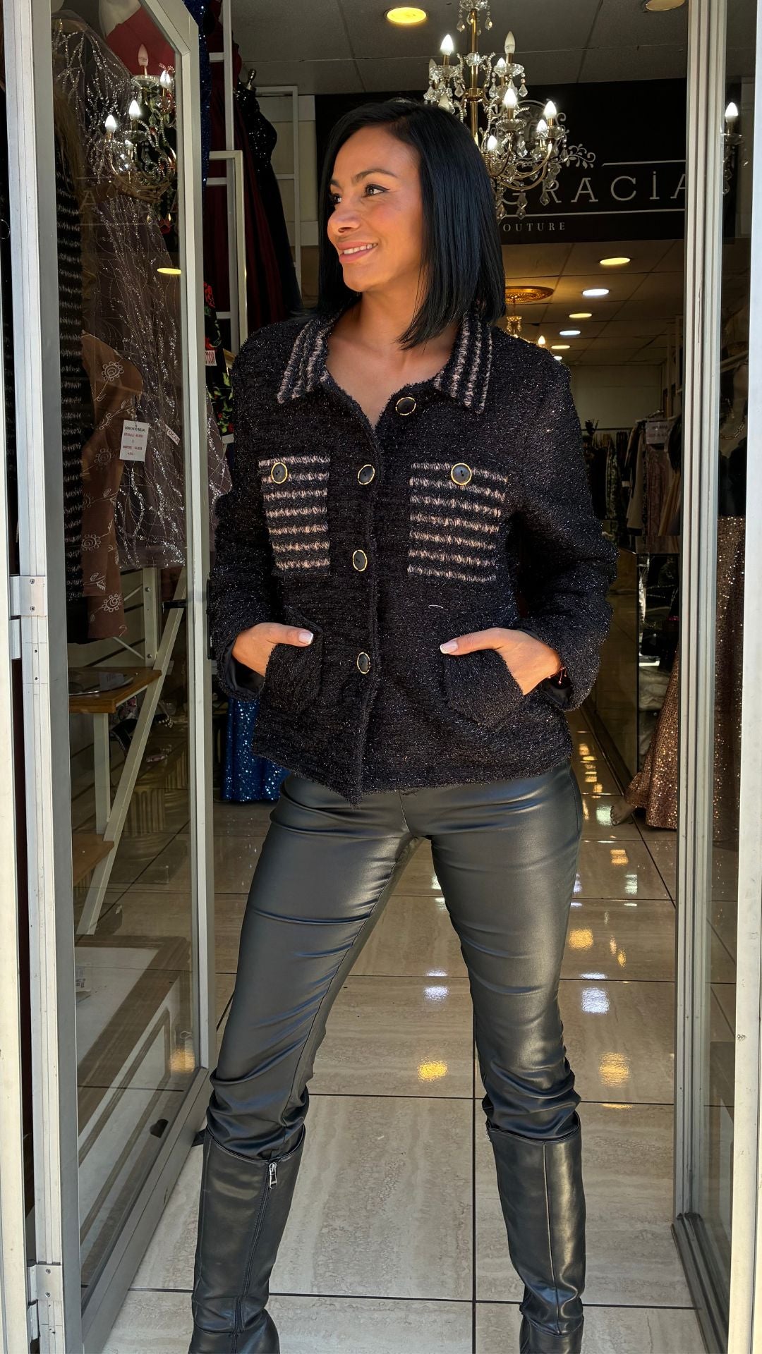 CHAQUETA EMMA NEGRA LARGA