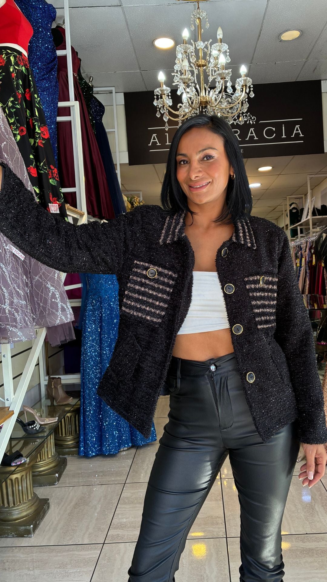 CHAQUETA EMMA NEGRA LARGA