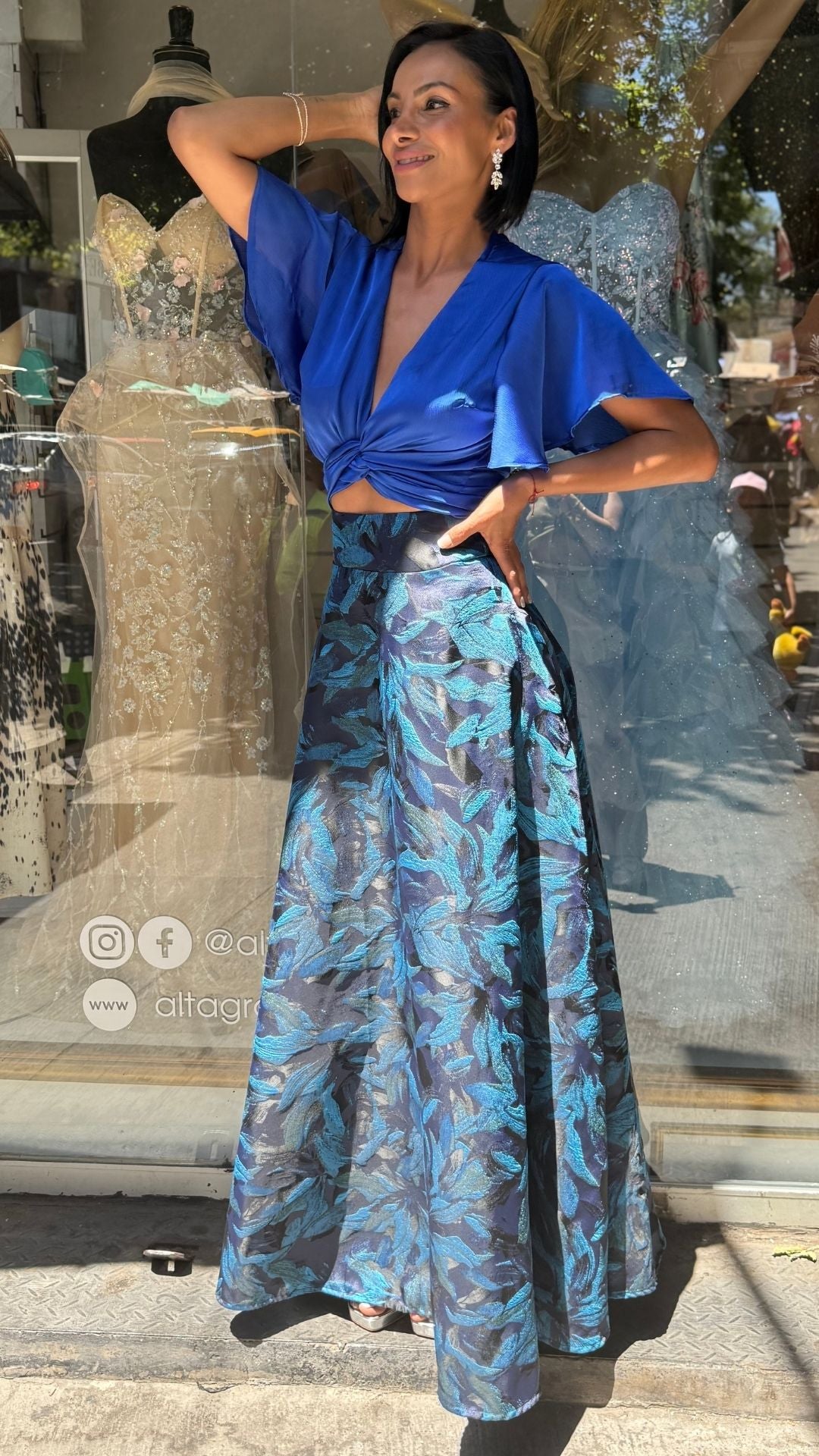 FALDA SARA PRINT AZUL
