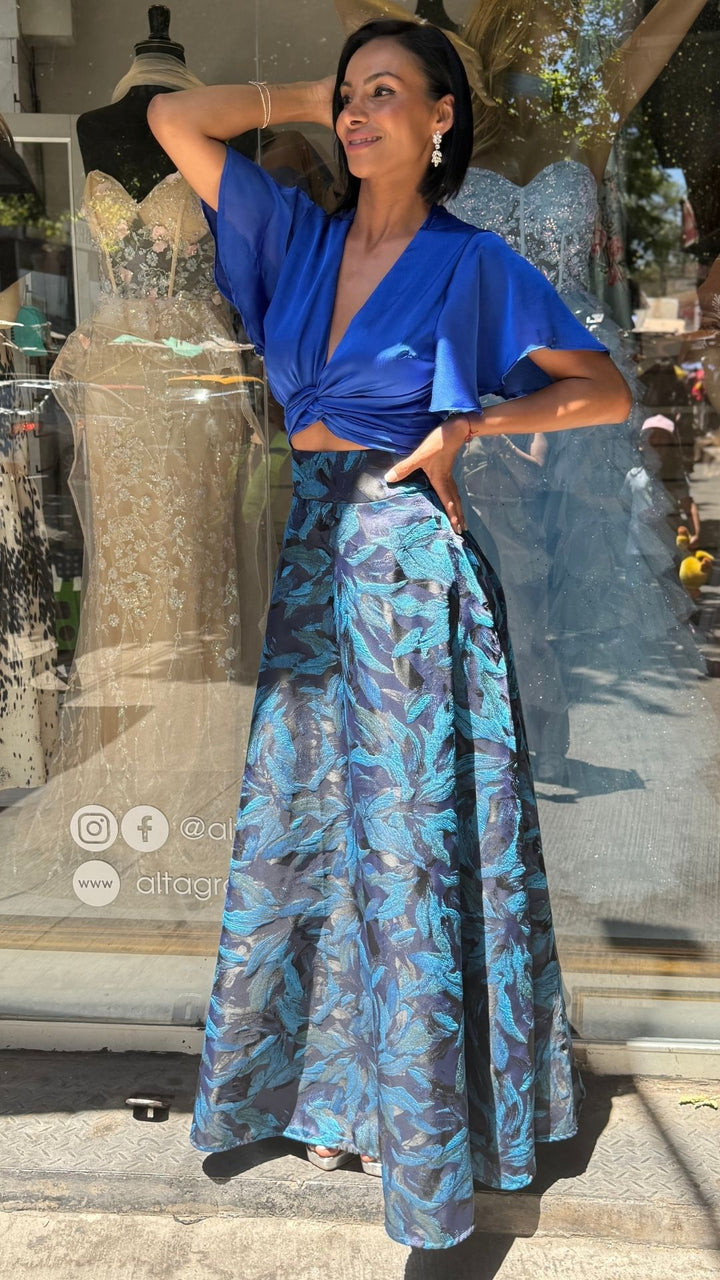 FALDA SARA PRINT AZUL