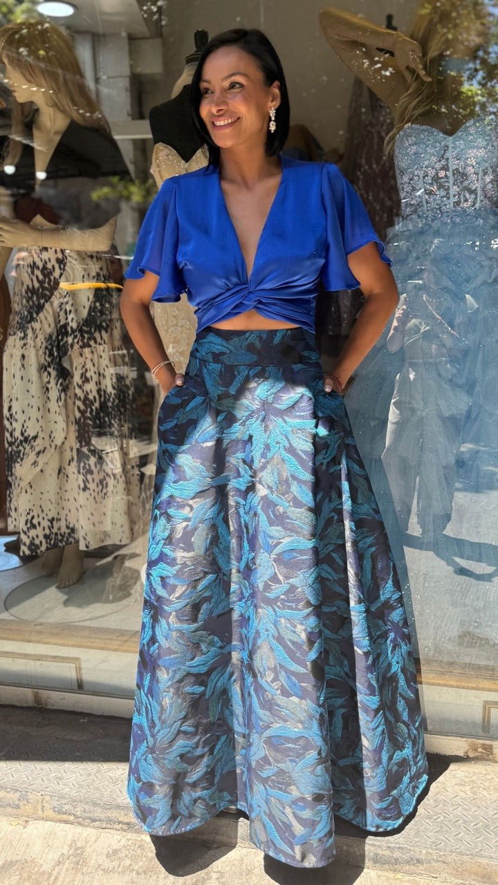 FALDA SARA PRINT AZUL