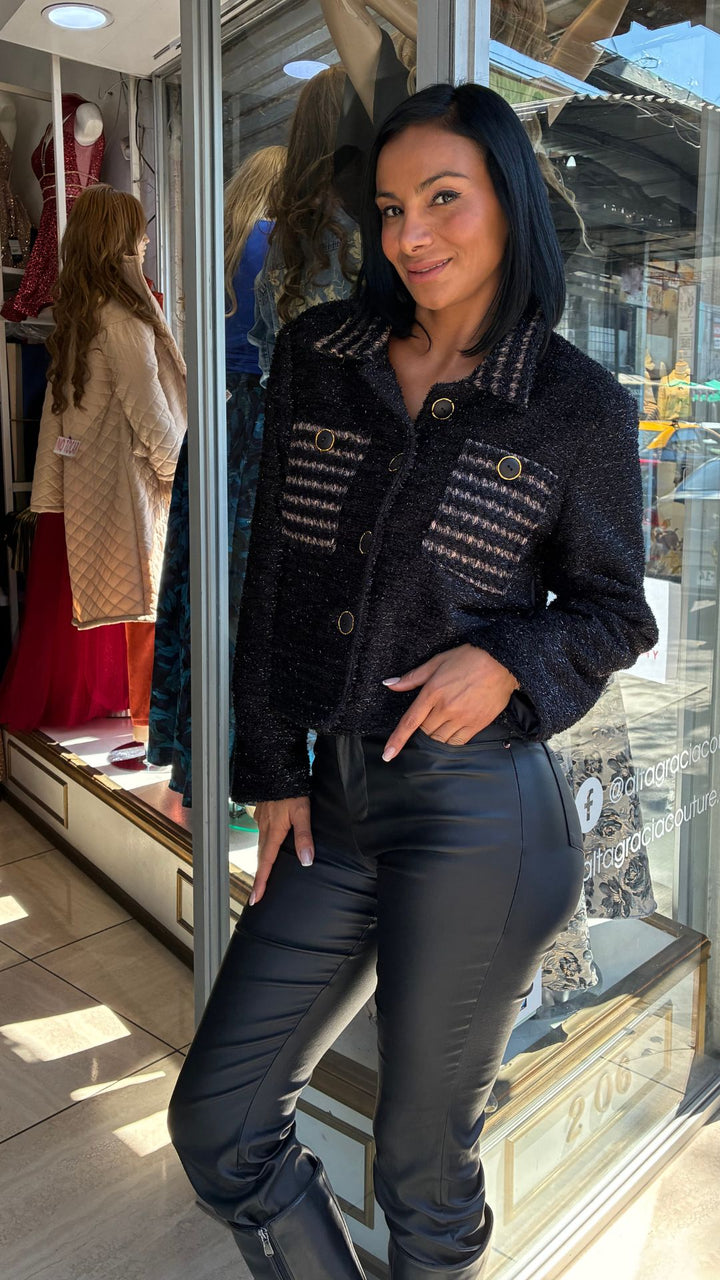 CHAQUETA EMMA NEGRA CORTA