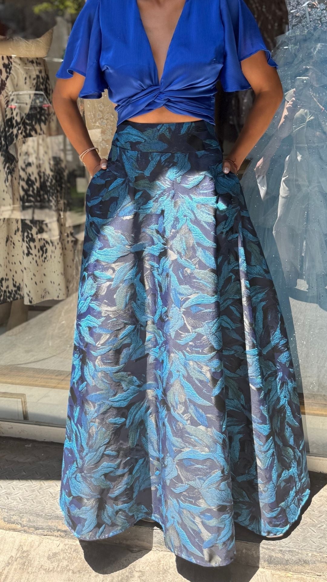 FALDA SARA PRINT AZUL