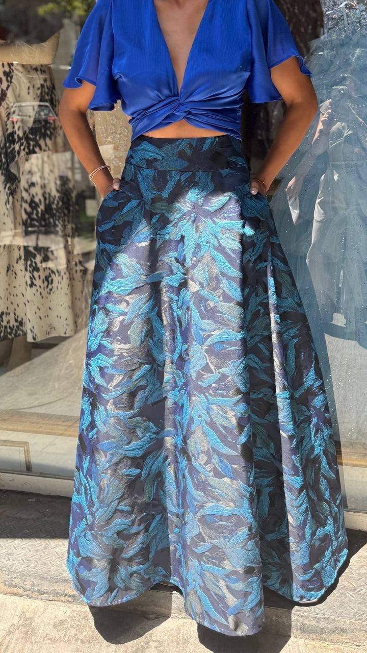 FALDA SARA PRINT AZUL
