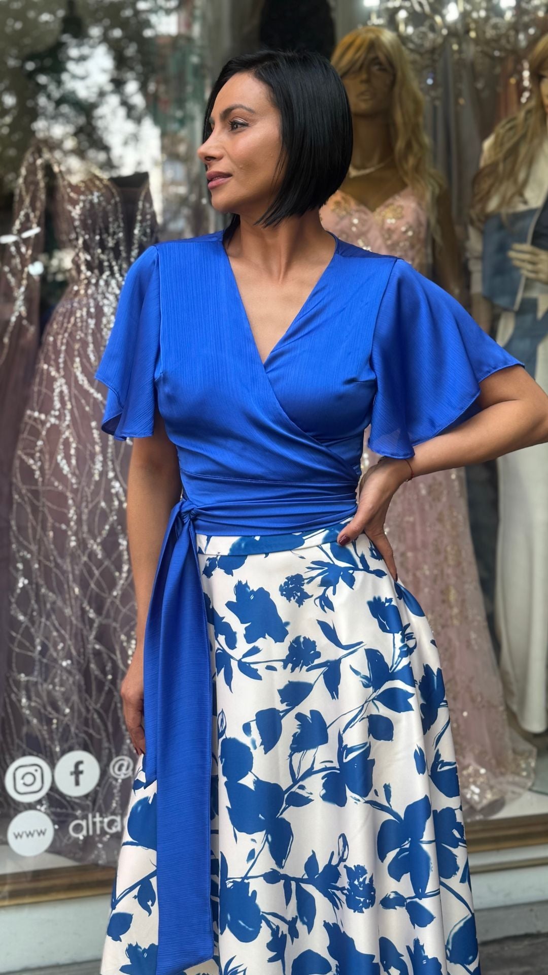 Falda Cloe Azul Print