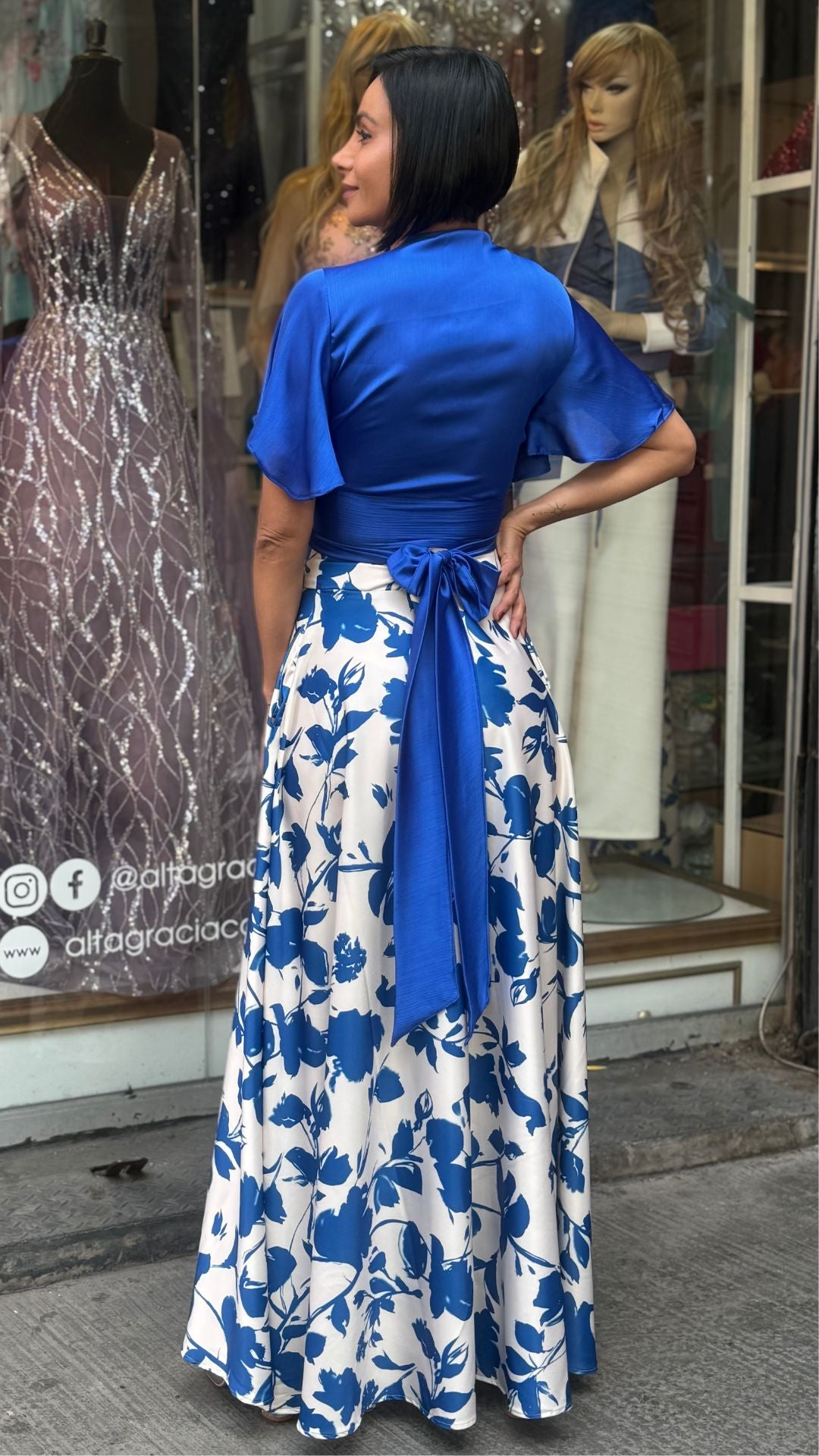 Falda Cloe Azul Print