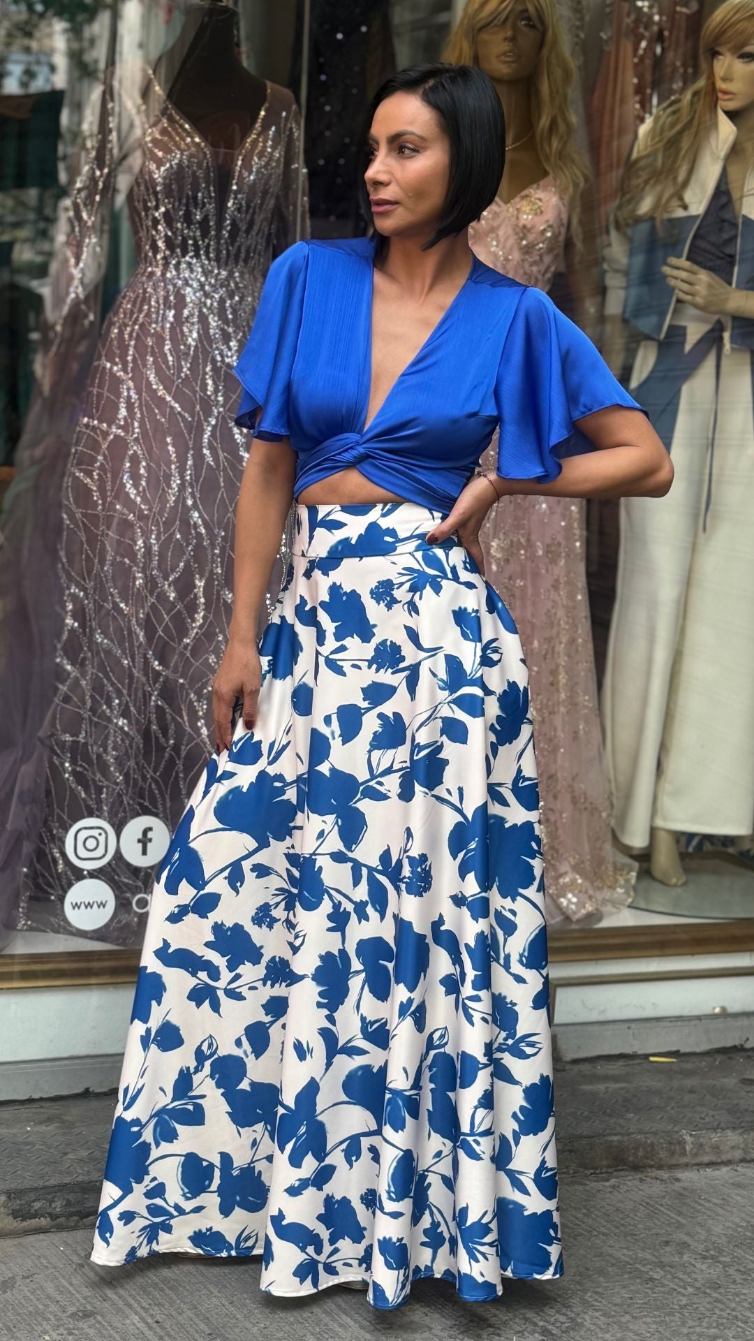 Falda Cloe Azul Print