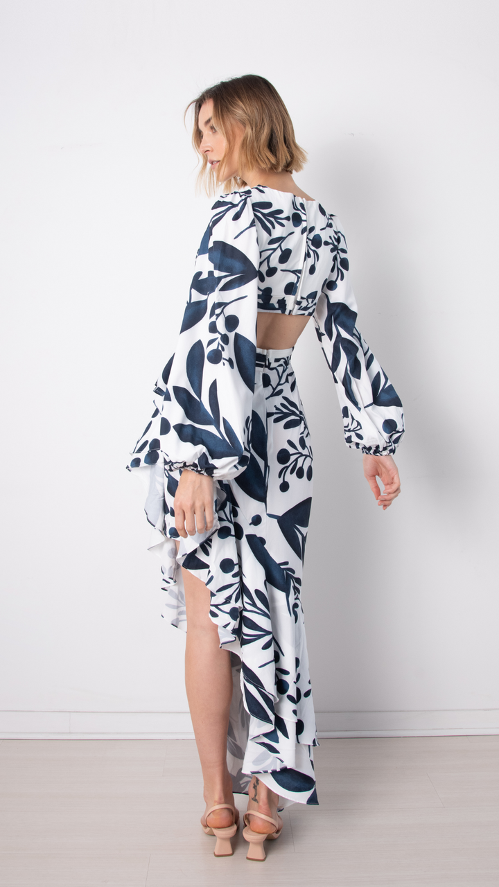 VESTIDO ENDRINA BLANCO/NAVY