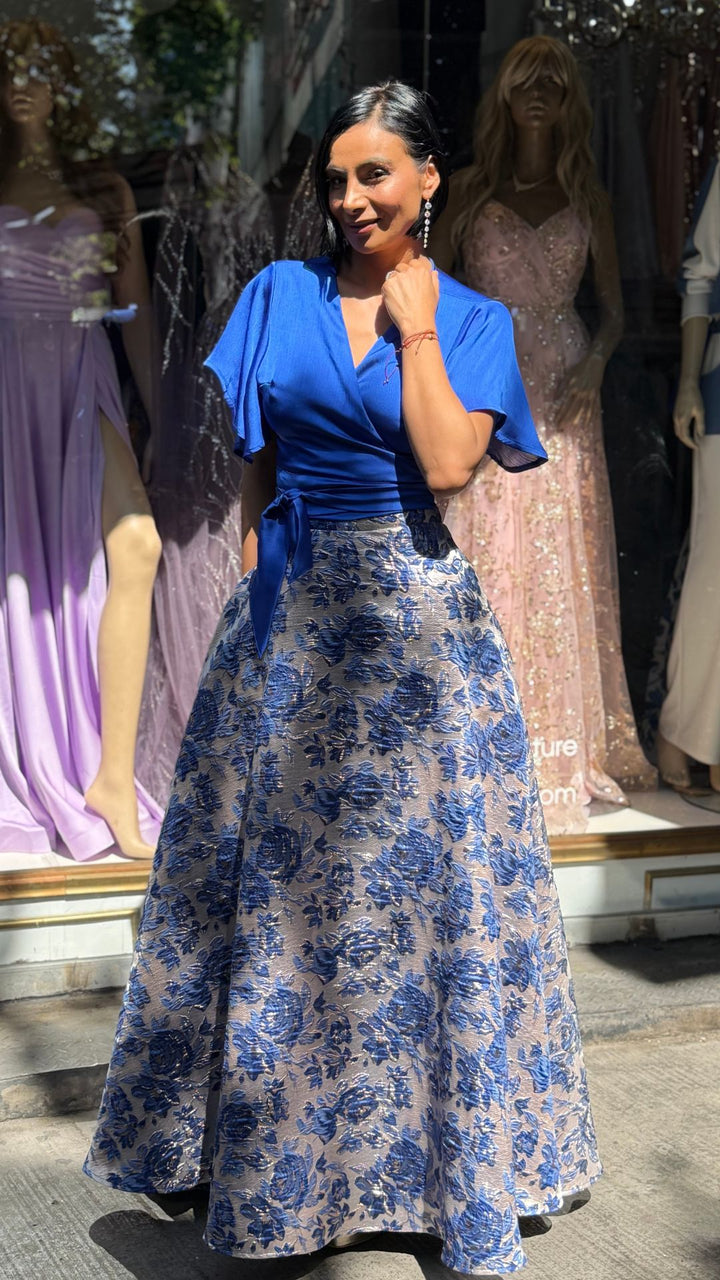 FALDA OLIVIA PRINT BLUE