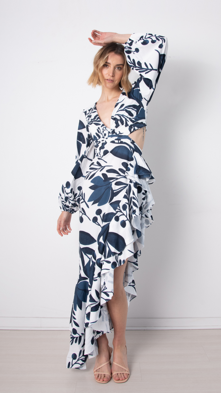 VESTIDO ENDRINA BLANCO/NAVY