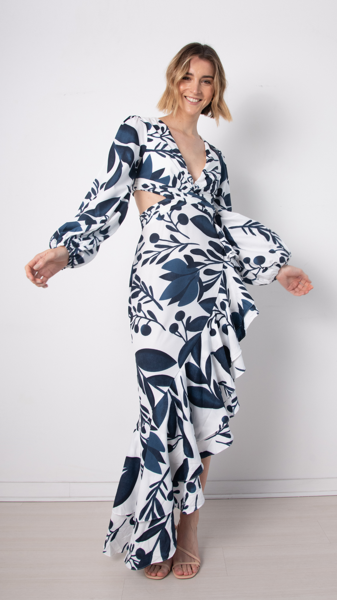 VESTIDO ENDRINA BLANCO/NAVY