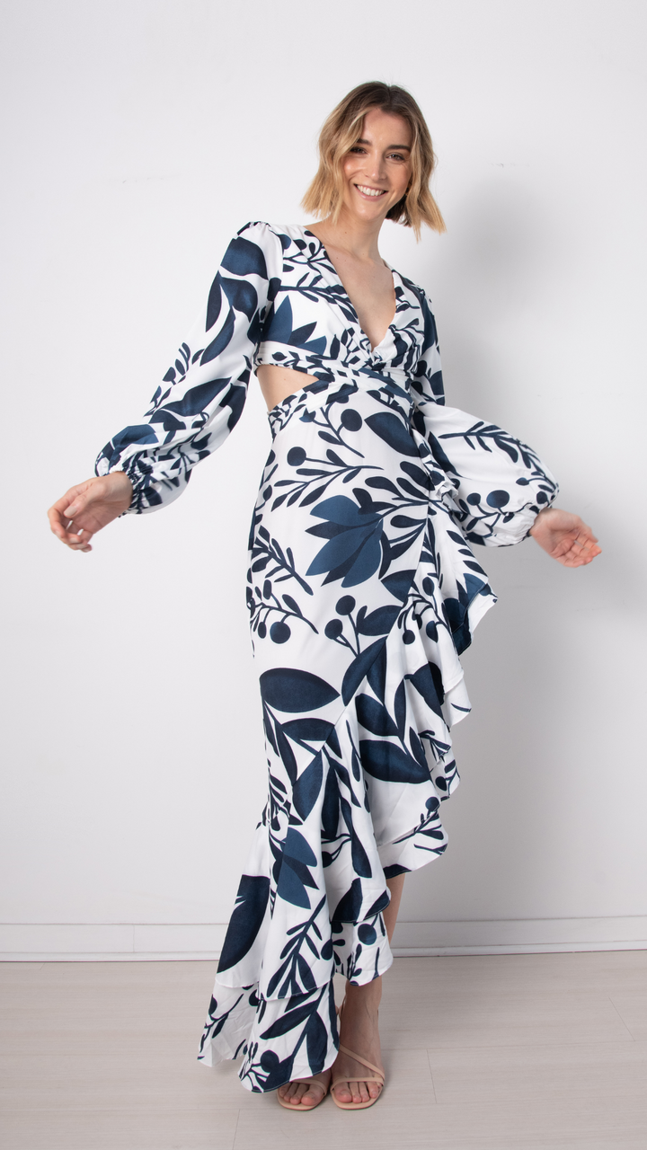 VESTIDO ENDRINA BLANCO/NAVY