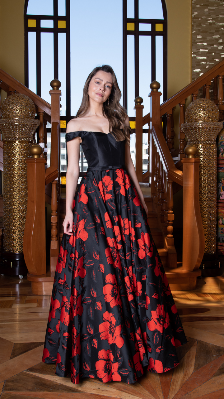 Vestido Rebeca Print Black