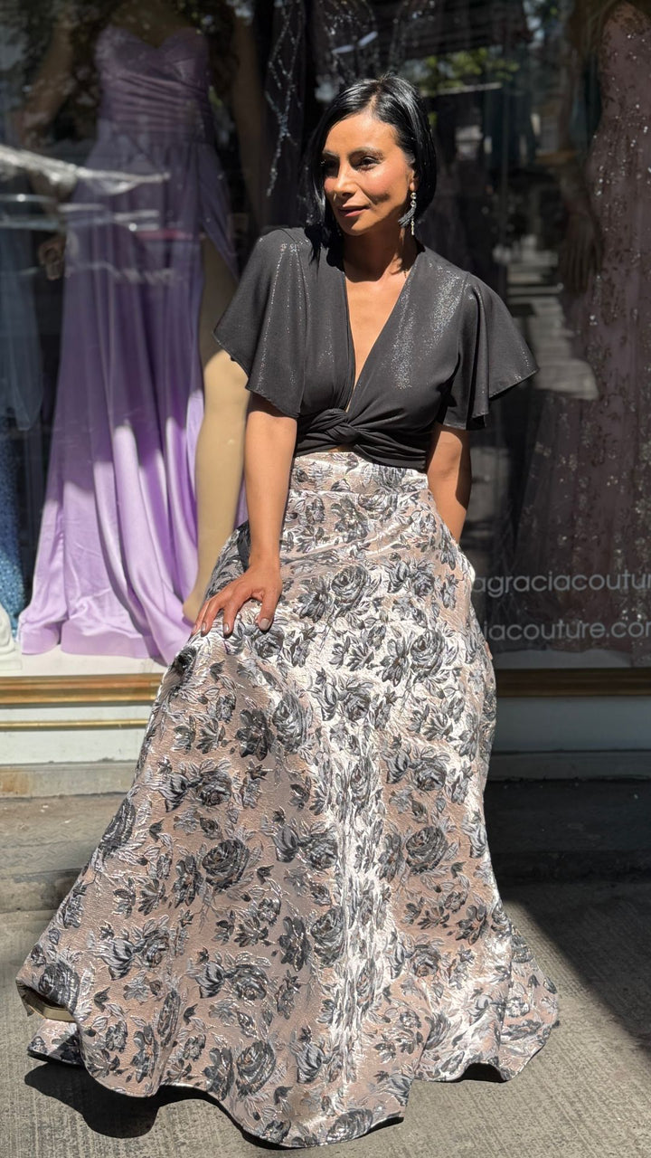FALDA OLIVIA PRINT BLACK