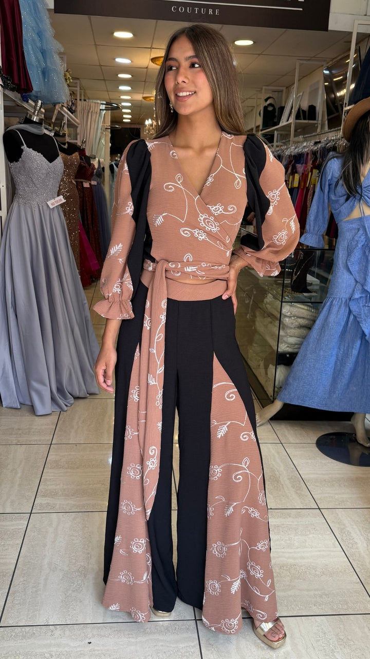 CONJUNTO BELLA NEGRO/CAFE