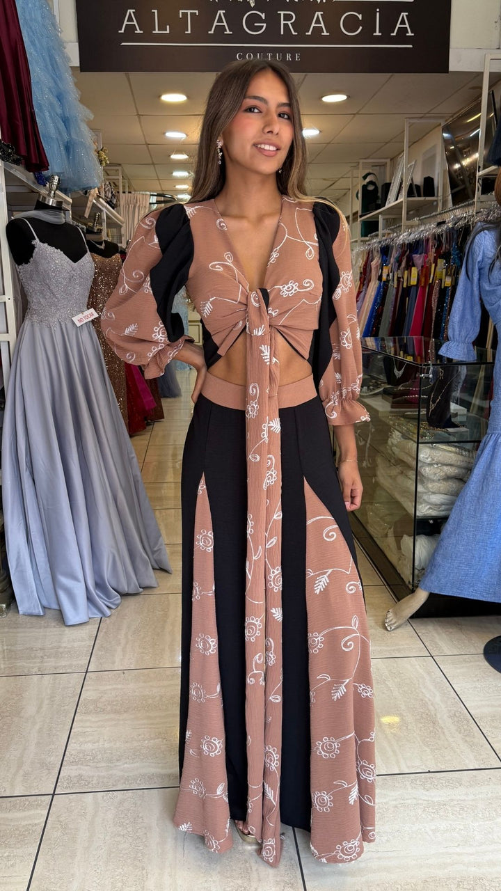 CONJUNTO BELLA NEGRO/CAFE