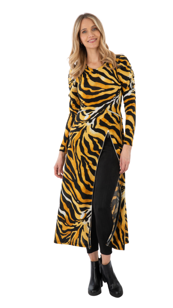 Vestido Lanilla Isabel Print Amarillo