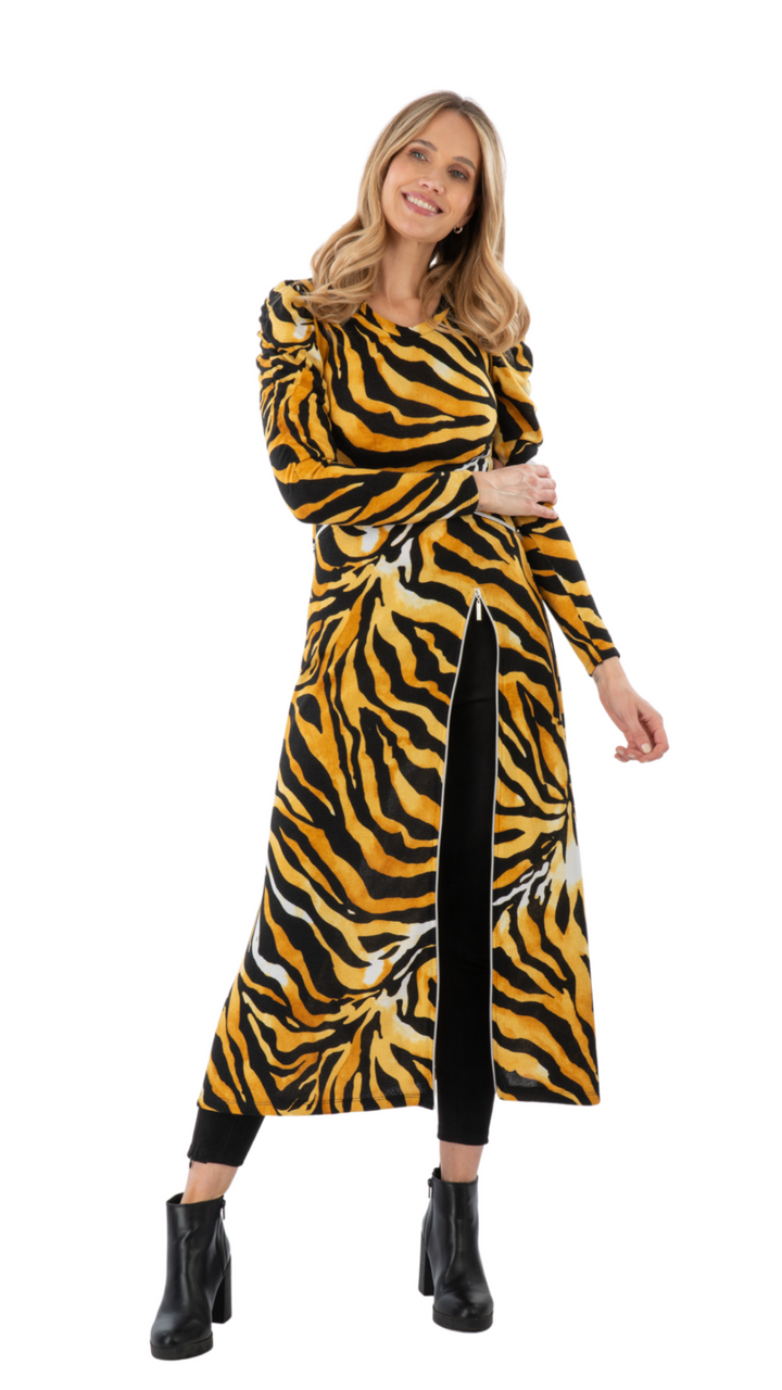 Vestido Lanilla Isabel Print Amarillo