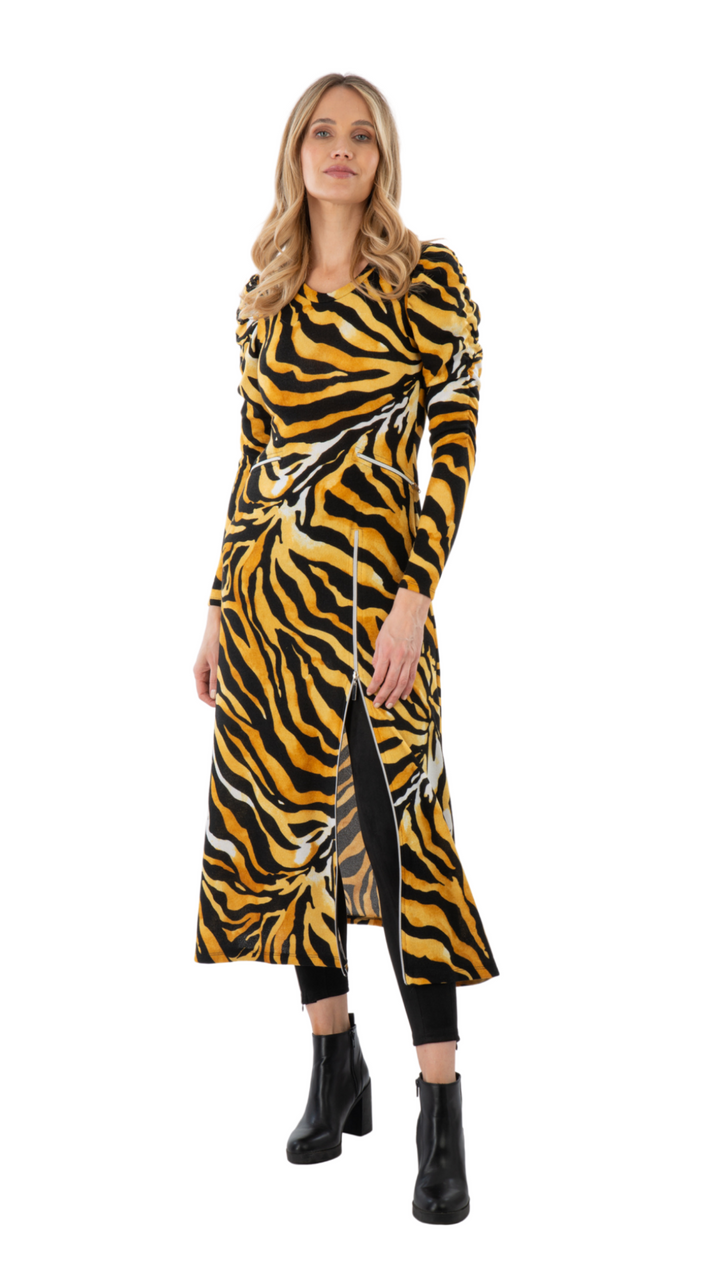 Vestido Lanilla Isabel Print Amarillo